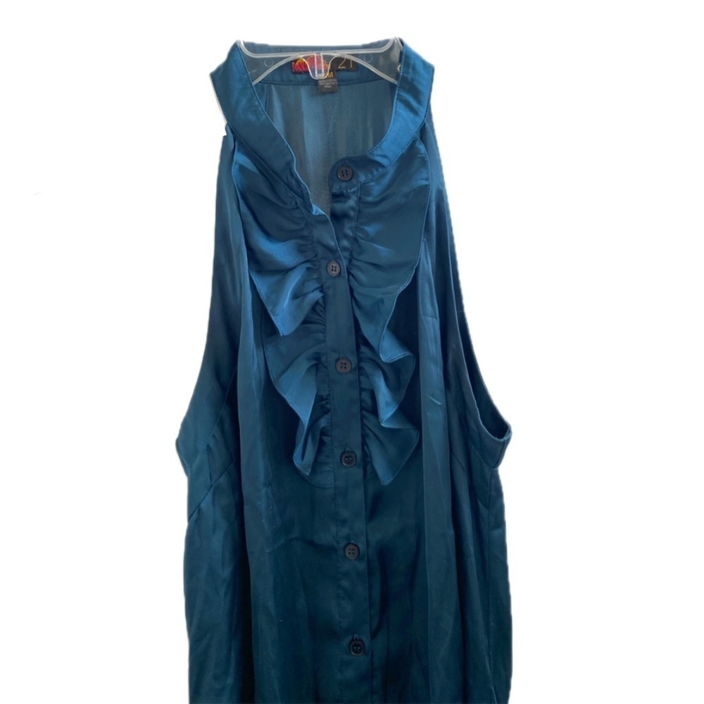 Women's Satin Teal Top Size: Medium